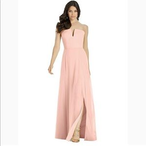 Dessy Collection Nude Strapless Gown Bridesmaid 8